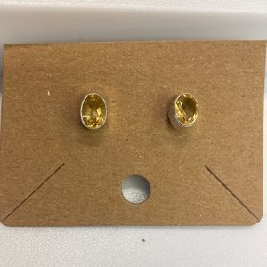Citrine stud earrings, Mounted in 925 sterling silver